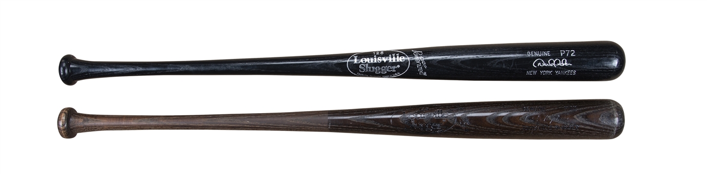 Lot of (2) Derek Jeter & Cal Ripken Jr. Louisville Slugger Sample Bats
